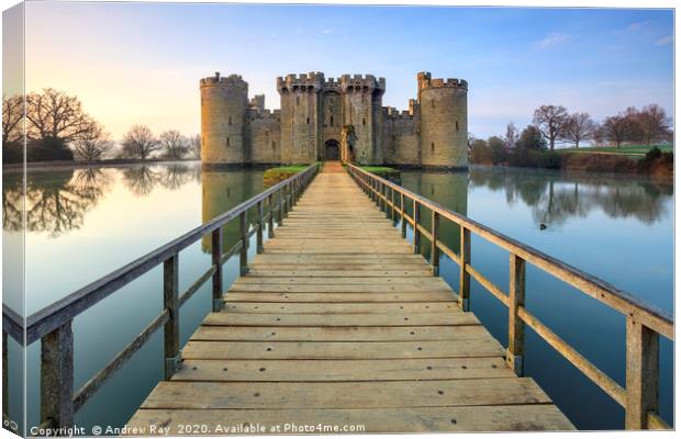 Bodiam Castle Entrance Canvas Print by Andrew Ray