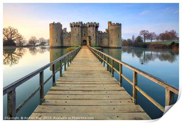 Bodiam Castle Entrance Print by Andrew Ray
