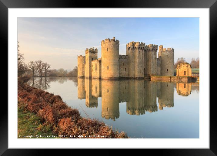 First Light at Bodium Castle Framed Mounted Print by Andrew Ray