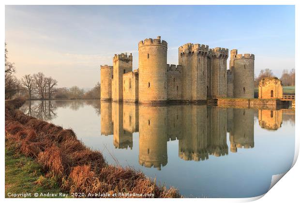 First Light at Bodium Castle Print by Andrew Ray