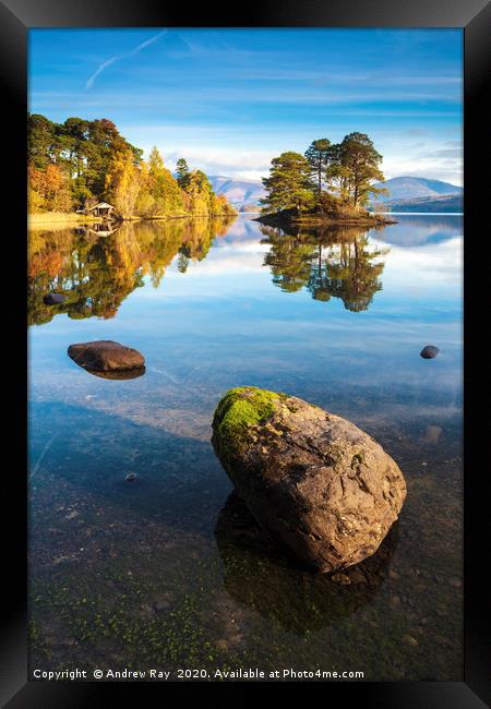 Reflections at Abbot's Bay (Derwentwater) Framed Print by Andrew Ray