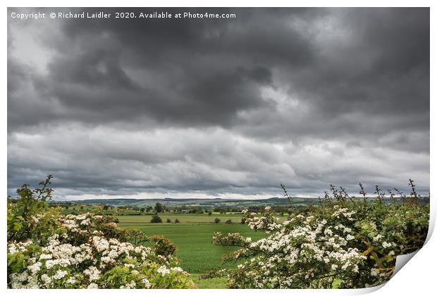 Towards Newsham (Richmondshire) under a Stormy Sky Print by Richard Laidler