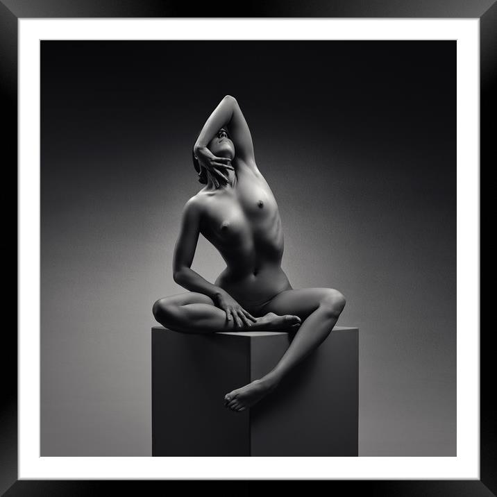 Nude woman fine art 18 Framed Mounted Print by Johan Swanepoel