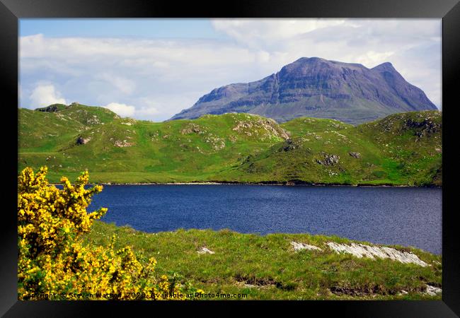 Loch Buine Moire and Cúl Mór in Assynt Framed Print by Steven Watson
