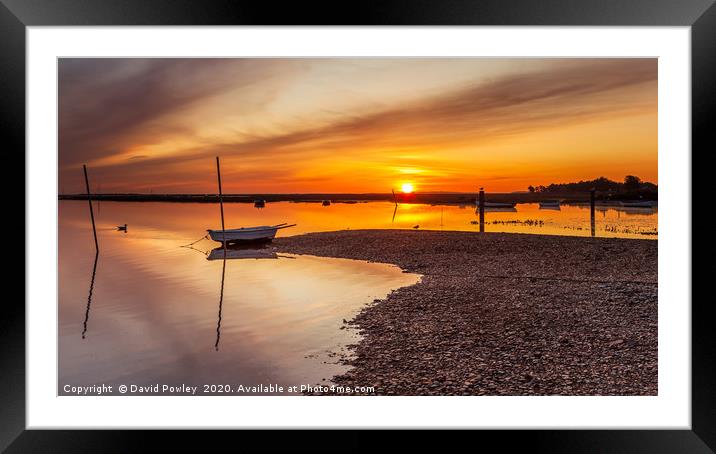 Summer sunrise at Brancaster Staithe Framed Mounted Print by David Powley