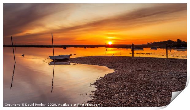 Summer sunrise at Brancaster Staithe Print by David Powley
