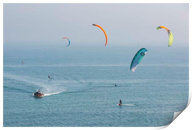 Kite-Surfing Print by Ernie Jordan