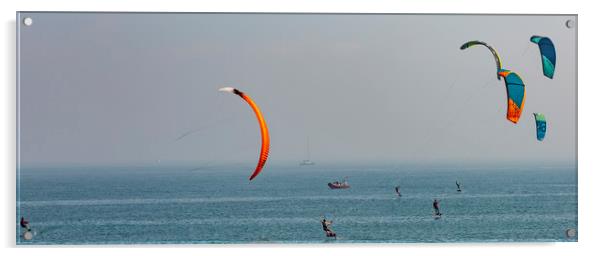 Kite surfing at Ramsgate. Acrylic by Ernie Jordan