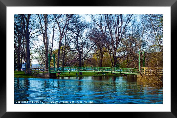 The Green Footbridge Framed Mounted Print by Nathan Bickel
