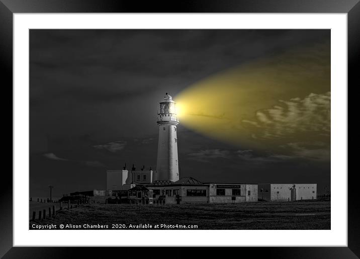Flamborough Head Lighthouse Framed Mounted Print by Alison Chambers