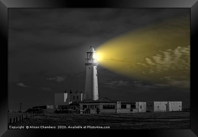 Flamborough Head Lighthouse Framed Print by Alison Chambers