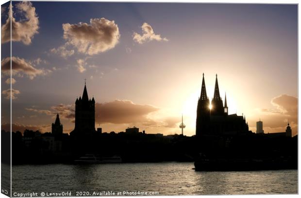 Cologne Cathedral sunset Canvas Print by Lensw0rld 