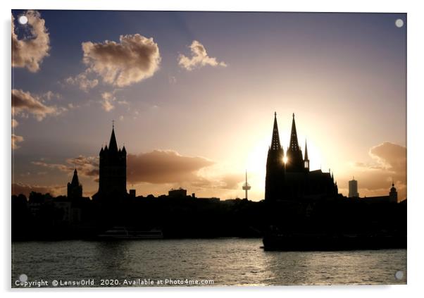 Cologne Cathedral sunset Acrylic by Lensw0rld 