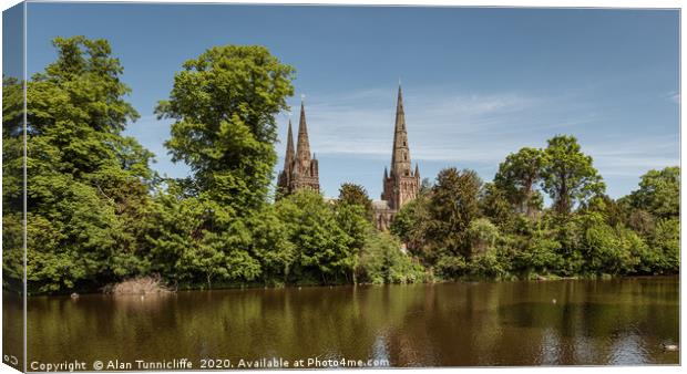Lichfield cathedral Canvas Print by Alan Tunnicliffe