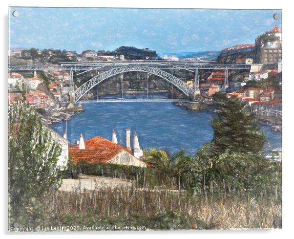 Louís1 Bridge Porto as  Digital Art Acrylic by Ian Lewis