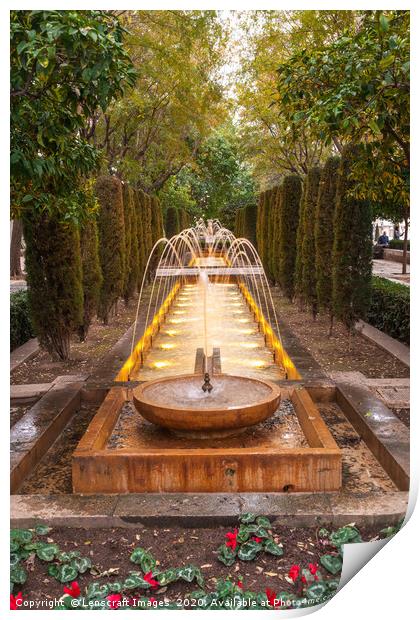 Fountain in Palma de Mallorca Print by Lenscraft Images