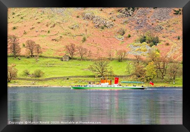 Steaming around Ullswater Framed Print by Martyn Arnold