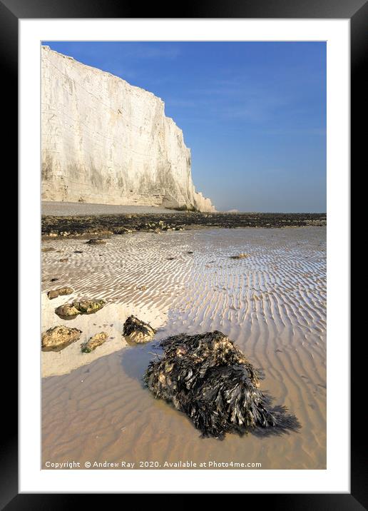 Beach at Cuckmere Haven Framed Mounted Print by Andrew Ray