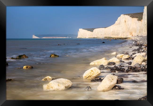 Chalk Boulder at the Seven Sisters Framed Print by Andrew Ray