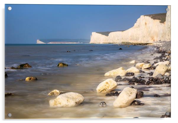 Chalk Boulder at the Seven Sisters Acrylic by Andrew Ray