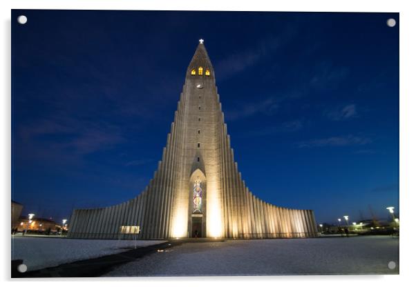 Hallgrimskirkja Church, Reykjavik Acrylic by Christopher Stores