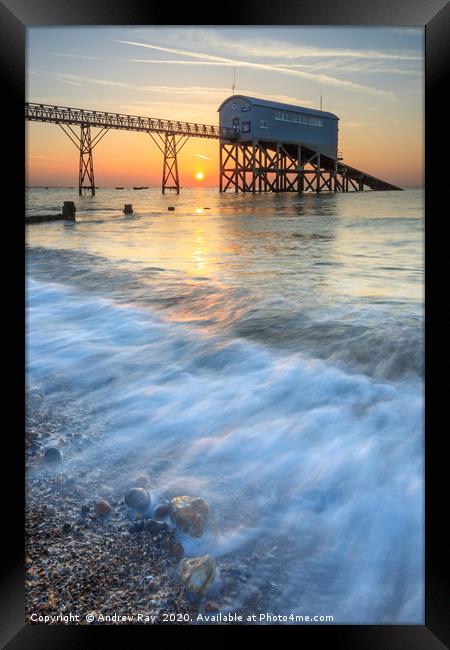 Sunrise at Selsey Framed Print by Andrew Ray