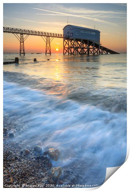 Sunrise at Selsey Print by Andrew Ray