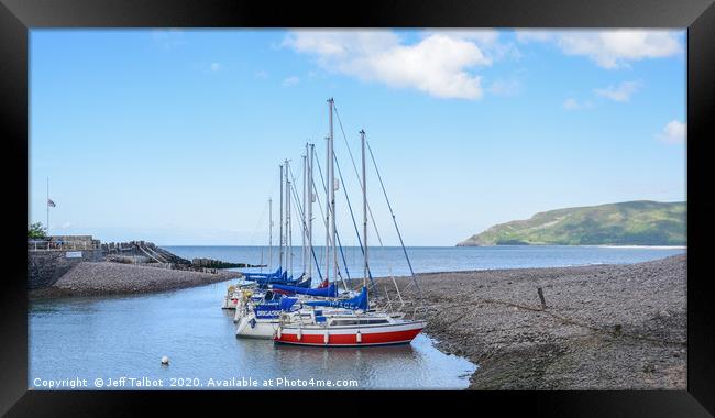 Boats At Porlock Harbour Framed Print by Jeff Talbot