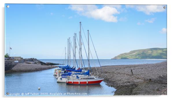 Boats At Porlock Harbour Acrylic by Jeff Talbot