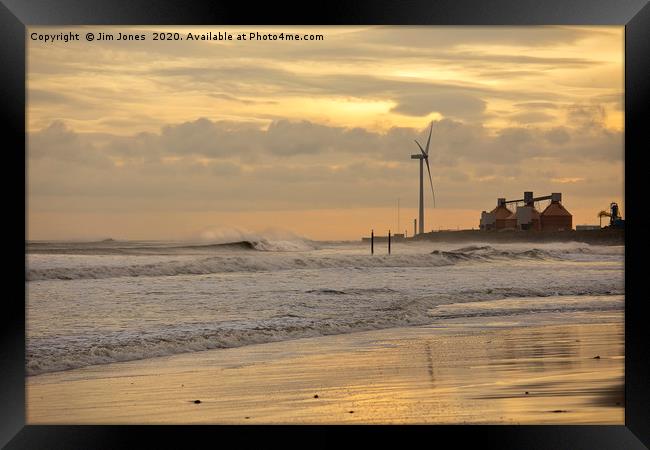January on a Northumbrian beach. Framed Print by Jim Jones
