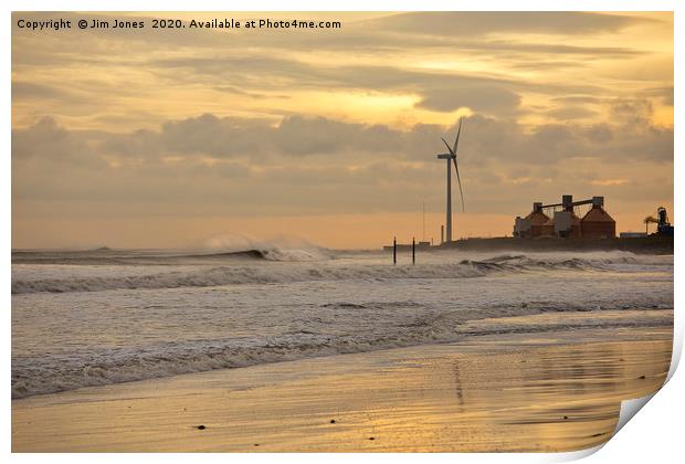 January on a Northumbrian beach. Print by Jim Jones