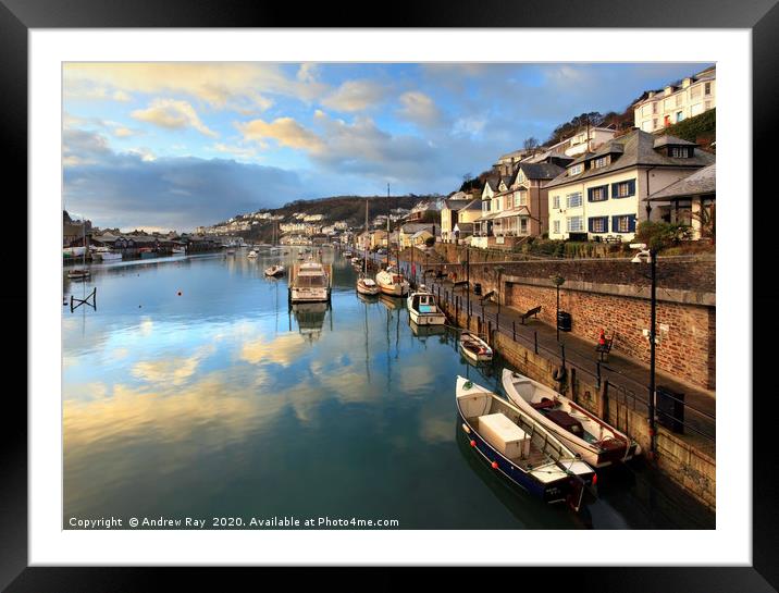 Sunrise Reflections (Looe) Framed Mounted Print by Andrew Ray