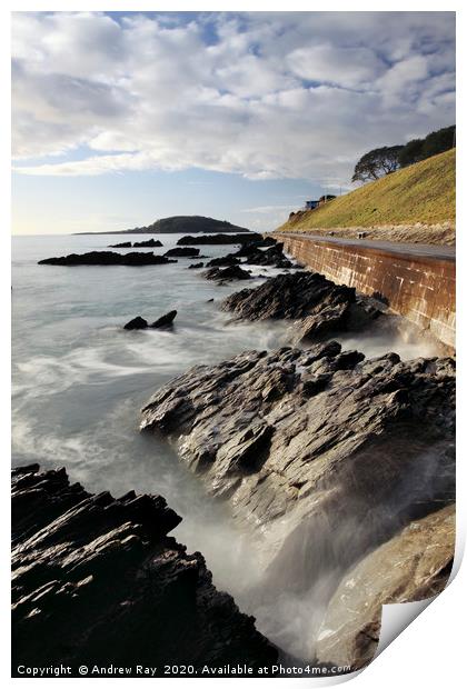 Towards Looe Island Print by Andrew Ray