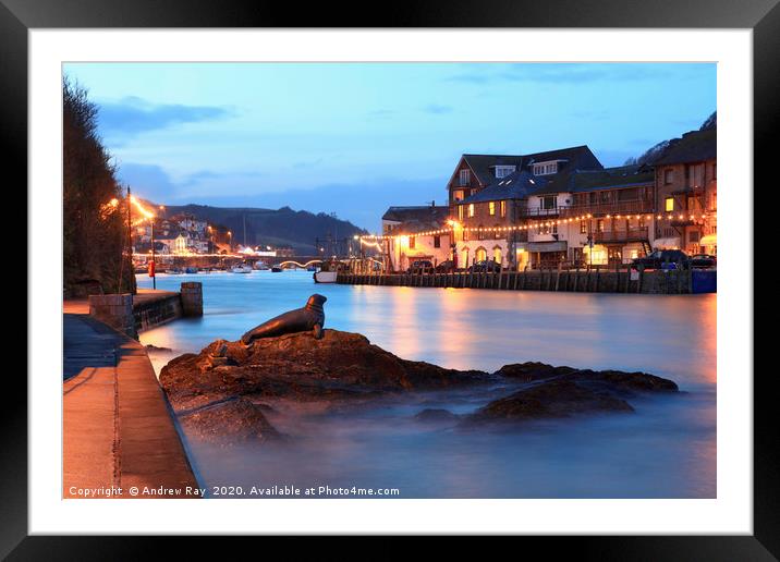 Twilight at Looe River Framed Mounted Print by Andrew Ray