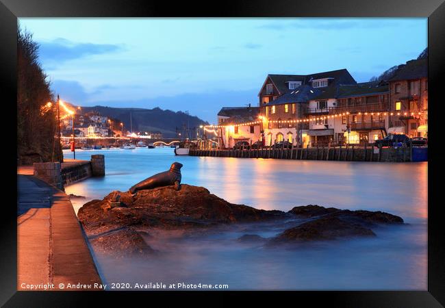 Twilight at Looe River Framed Print by Andrew Ray
