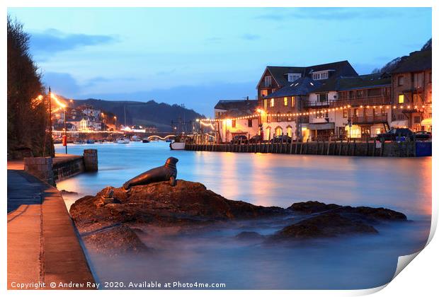 Twilight at Looe River Print by Andrew Ray