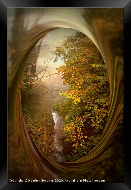 Misty River The Malago Framed Print by Heather Goodwin