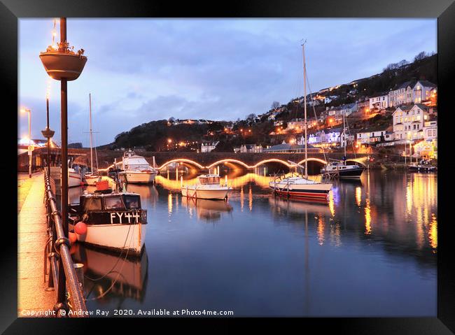 Twilight Looe River Framed Print by Andrew Ray