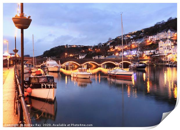 Twilight Looe River Print by Andrew Ray