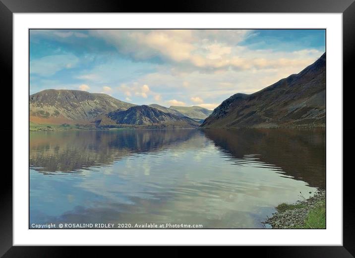 "Hazy morning at Ennerdale water" Framed Mounted Print by ROS RIDLEY