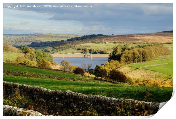Lower Laithe Reservoir West Yorkshire Print by Diana Mower