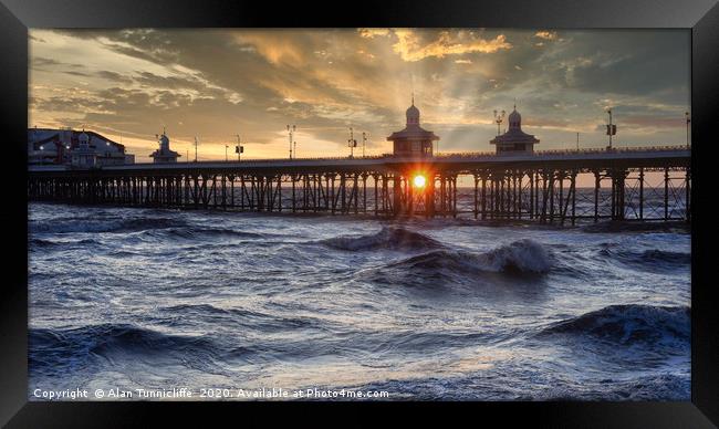 Blackpool sunset Framed Print by Alan Tunnicliffe