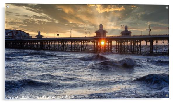 Blackpool sunset Acrylic by Alan Tunnicliffe