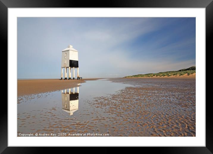 Burnham Lighthouse Reflected Framed Mounted Print by Andrew Ray