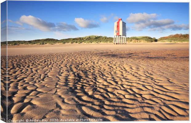 Sand Patterns at Burnham Lighthouse Canvas Print by Andrew Ray