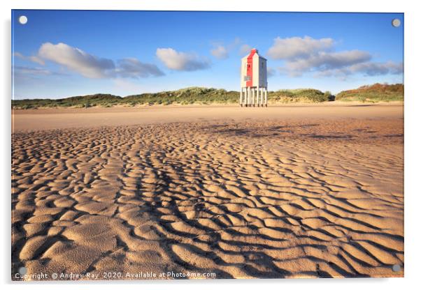 Sand Patterns at Burnham Lighthouse Acrylic by Andrew Ray