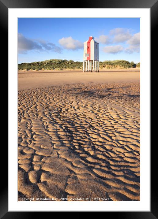 Sand Ripples at Burnham Lighthouse Framed Mounted Print by Andrew Ray