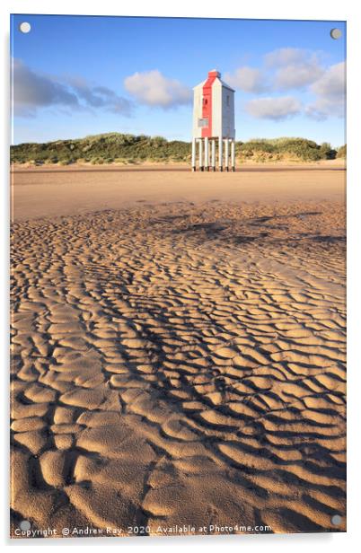 Sand Ripples at Burnham Lighthouse Acrylic by Andrew Ray