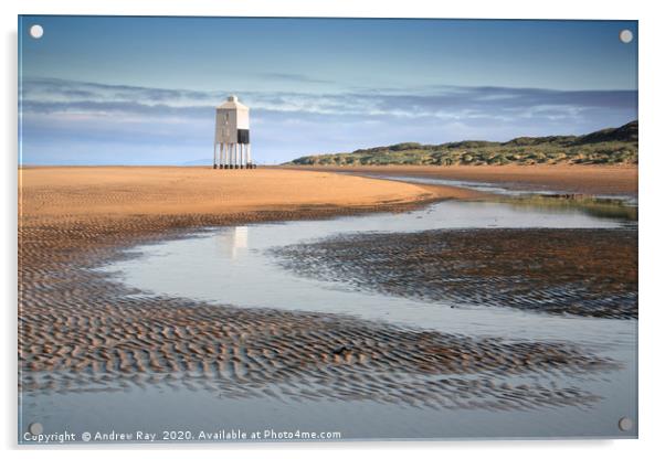Towards Burnham Lighthouse Acrylic by Andrew Ray