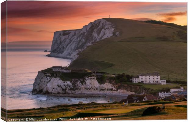 Tennyson Down Sunset Canvas Print by Wight Landscapes